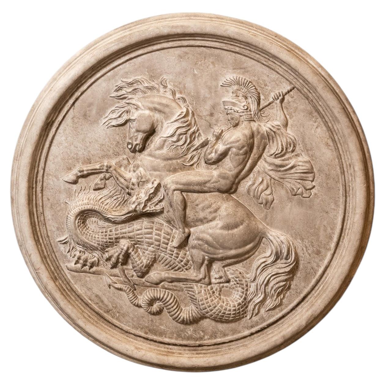 Marble relief of St. George For Sale