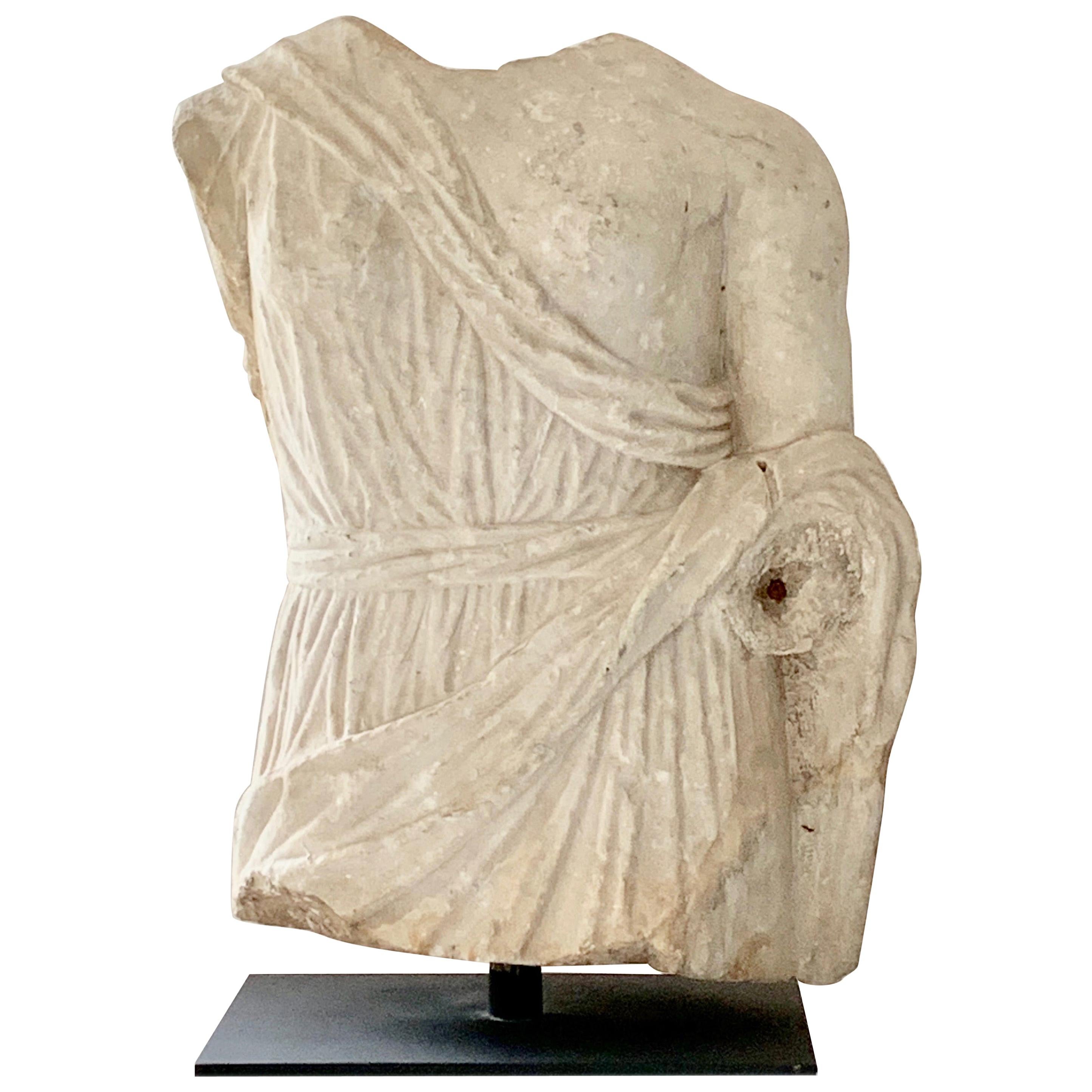 Marble Roman Antiquities Sculpture of the Goddess Fortuna, 2nd Century AD, Spain