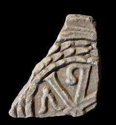 Marble Roman relief representing a Christogram