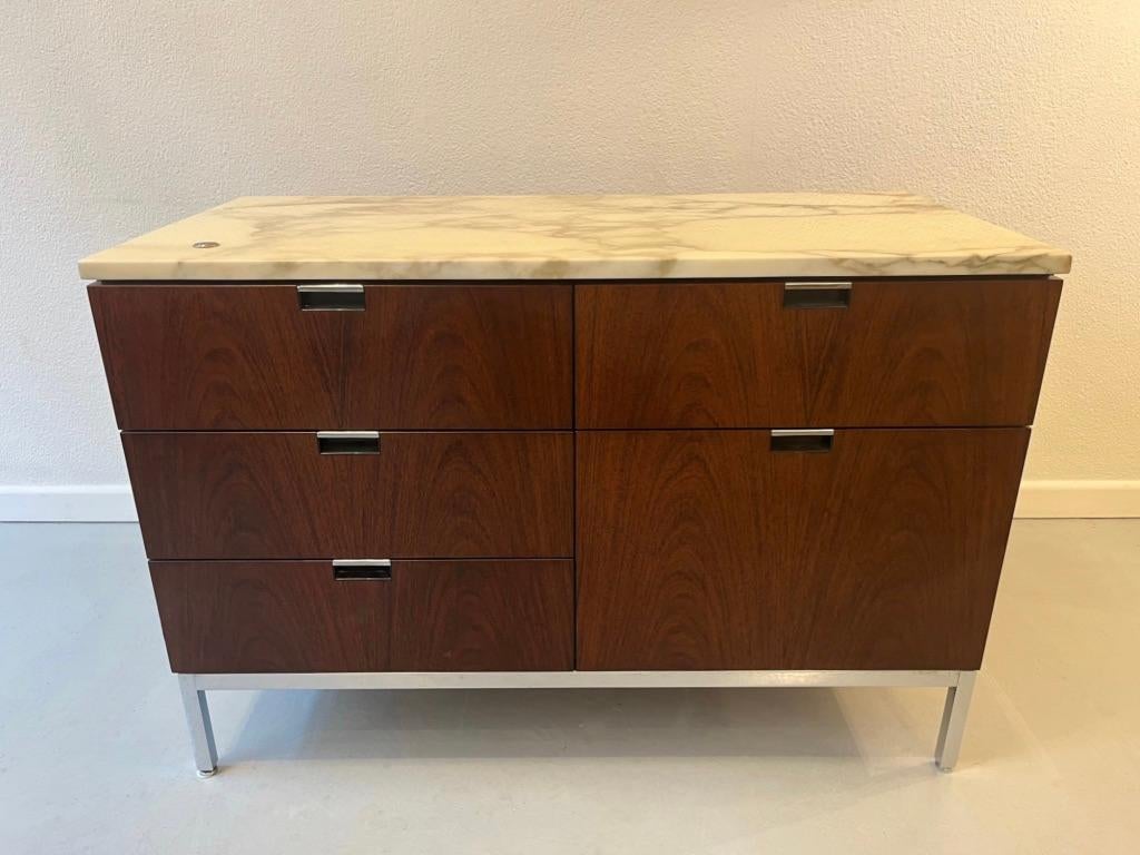 American Marble & Rosewood Credenza / Sideboard by Florence Knoll ca. 1960s For Sale