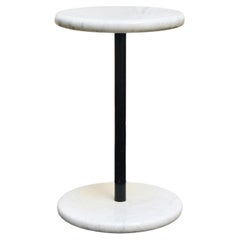 Vintage Marble Round Side Table, Italy 1970s