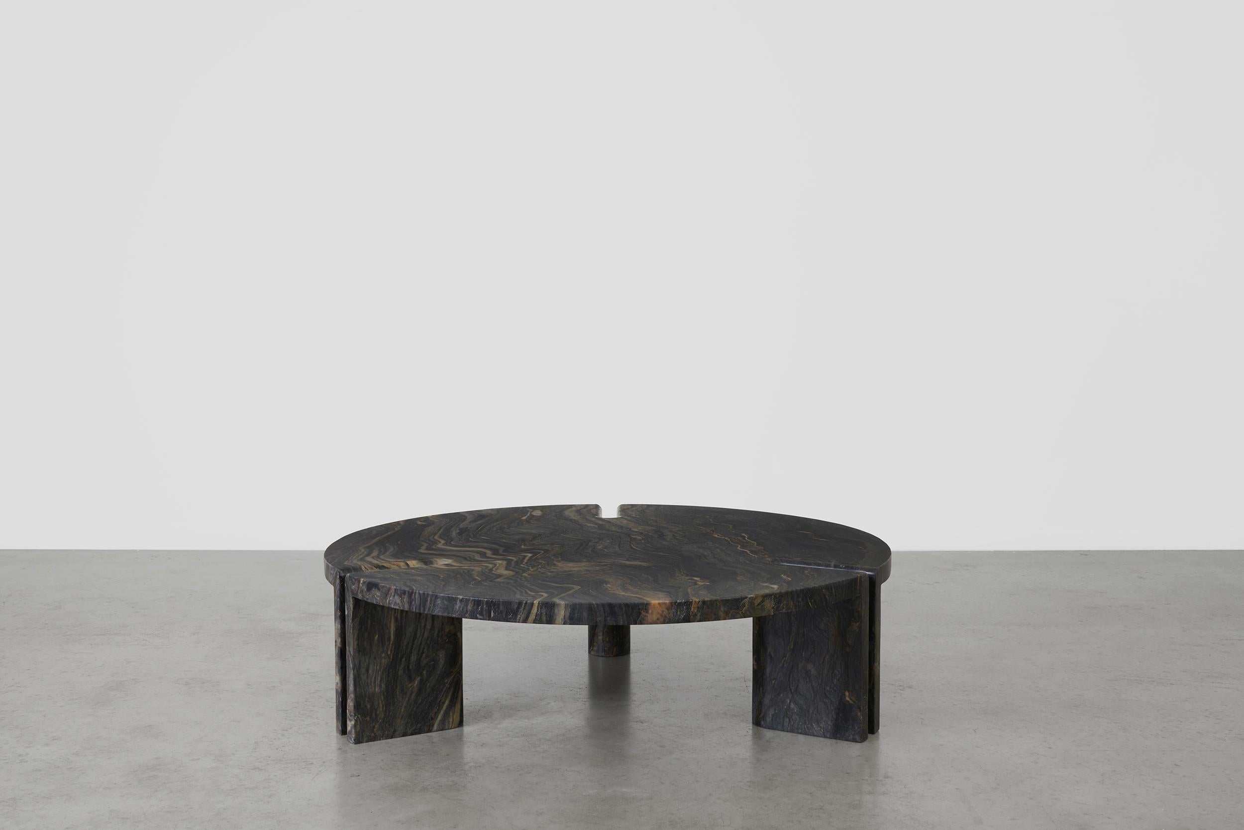 Marble Round Table by Agglomerati
Designed by Fred Ganim
Brazilian Quartzite, Edition 2 of 2 (2021)
Dimensions: D 117 x H 30 cm
Materials: Marble 
Made to order and priced individually per specified tabletop size and material.

Fred Ganim is