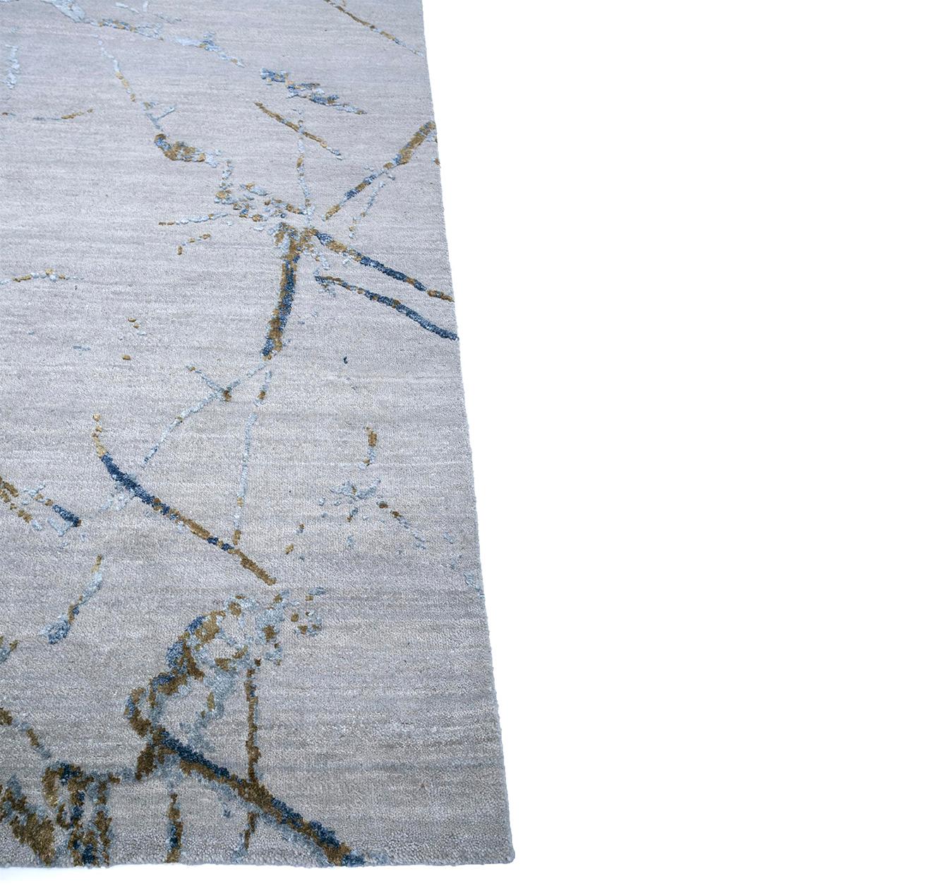 Modern  Marble Rug by Rural Weavers, Knotted, Wool, Silk, 300x420cm For Sale