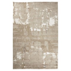 Hand-Knotted Champagne & Taupe Rug in Natural Marble Design