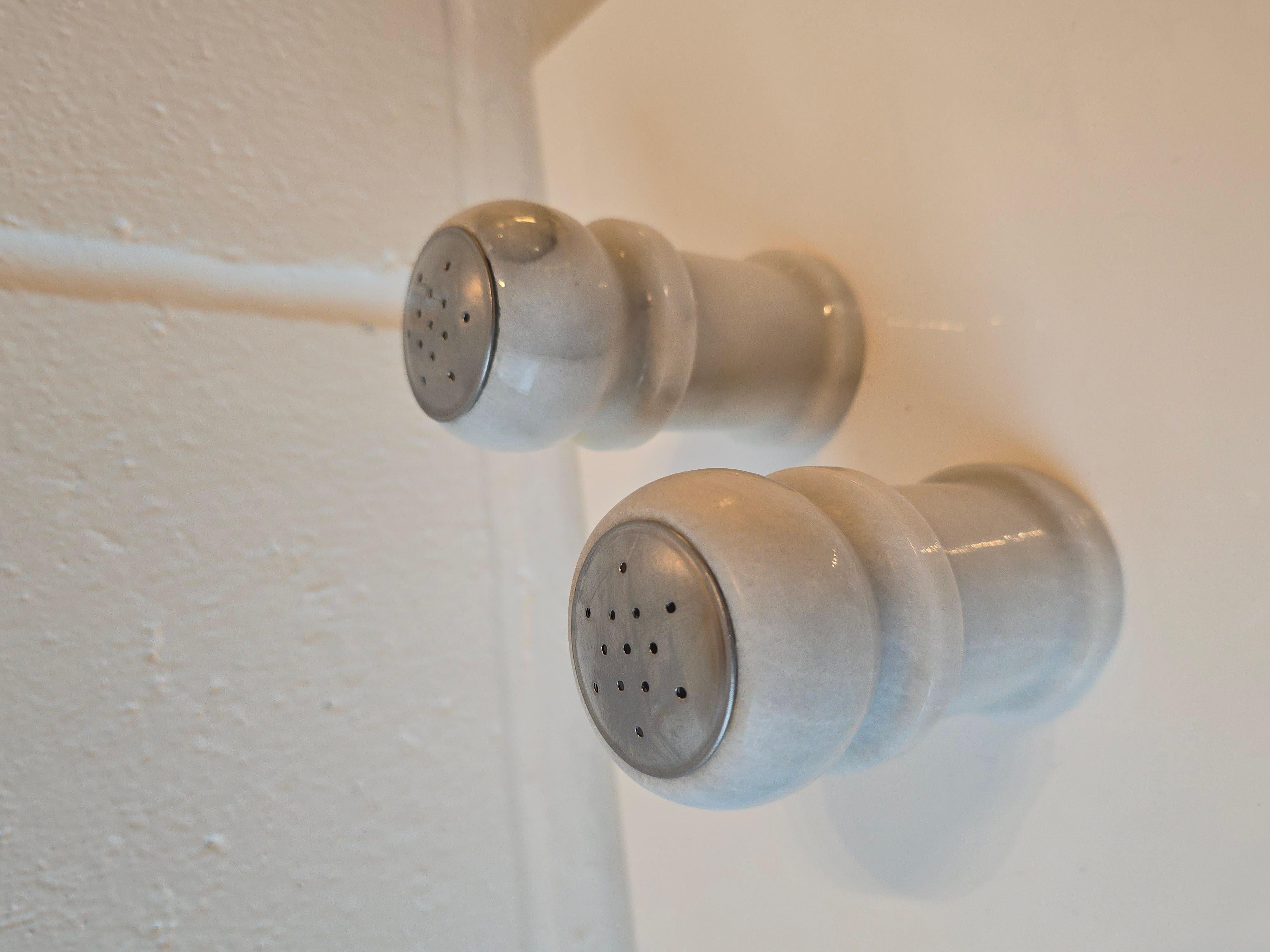 Italian Marble Salt and Pepper Shakers Tableware For Sale