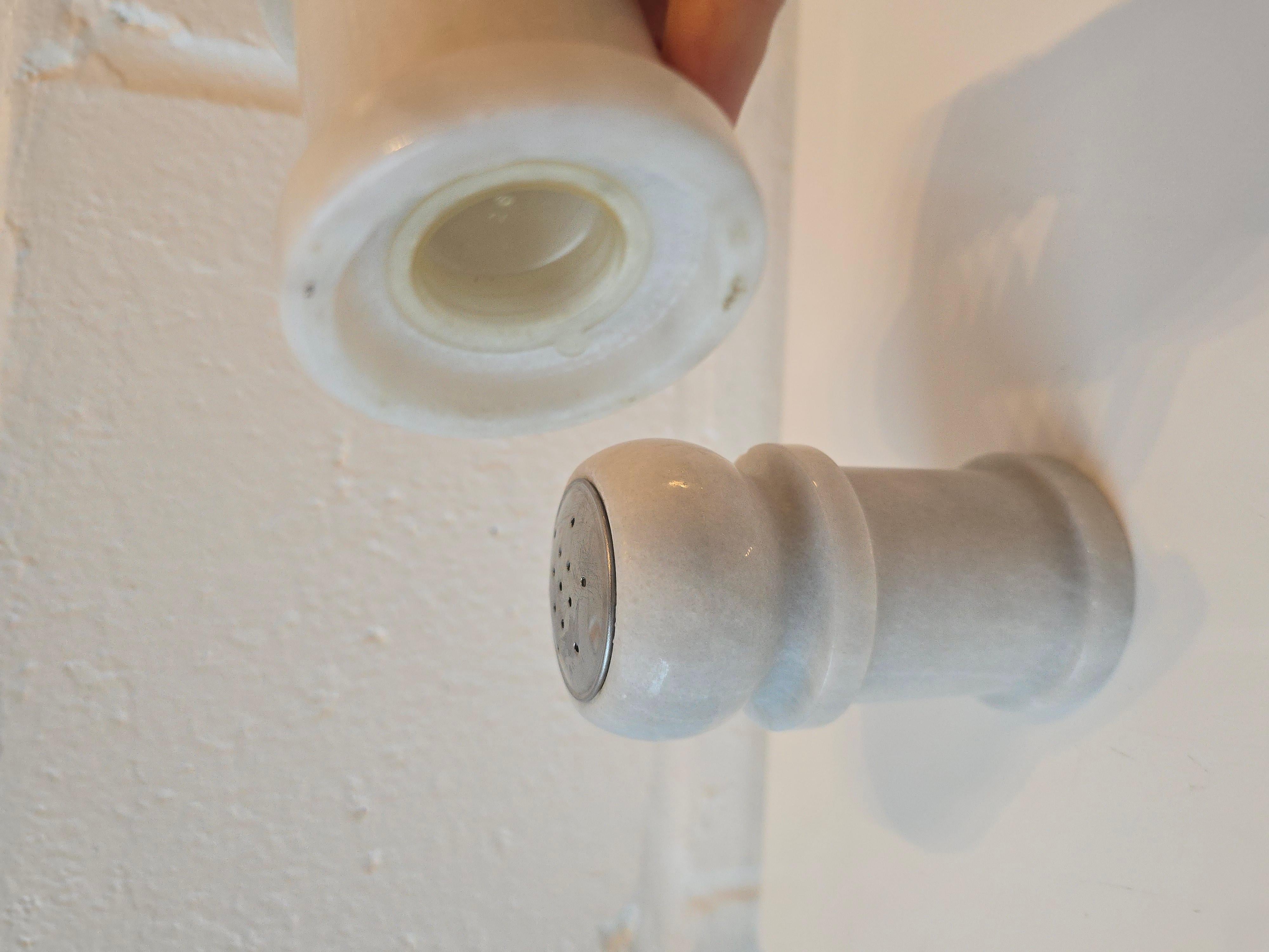 Carved Marble Salt and Pepper Shakers Tableware For Sale