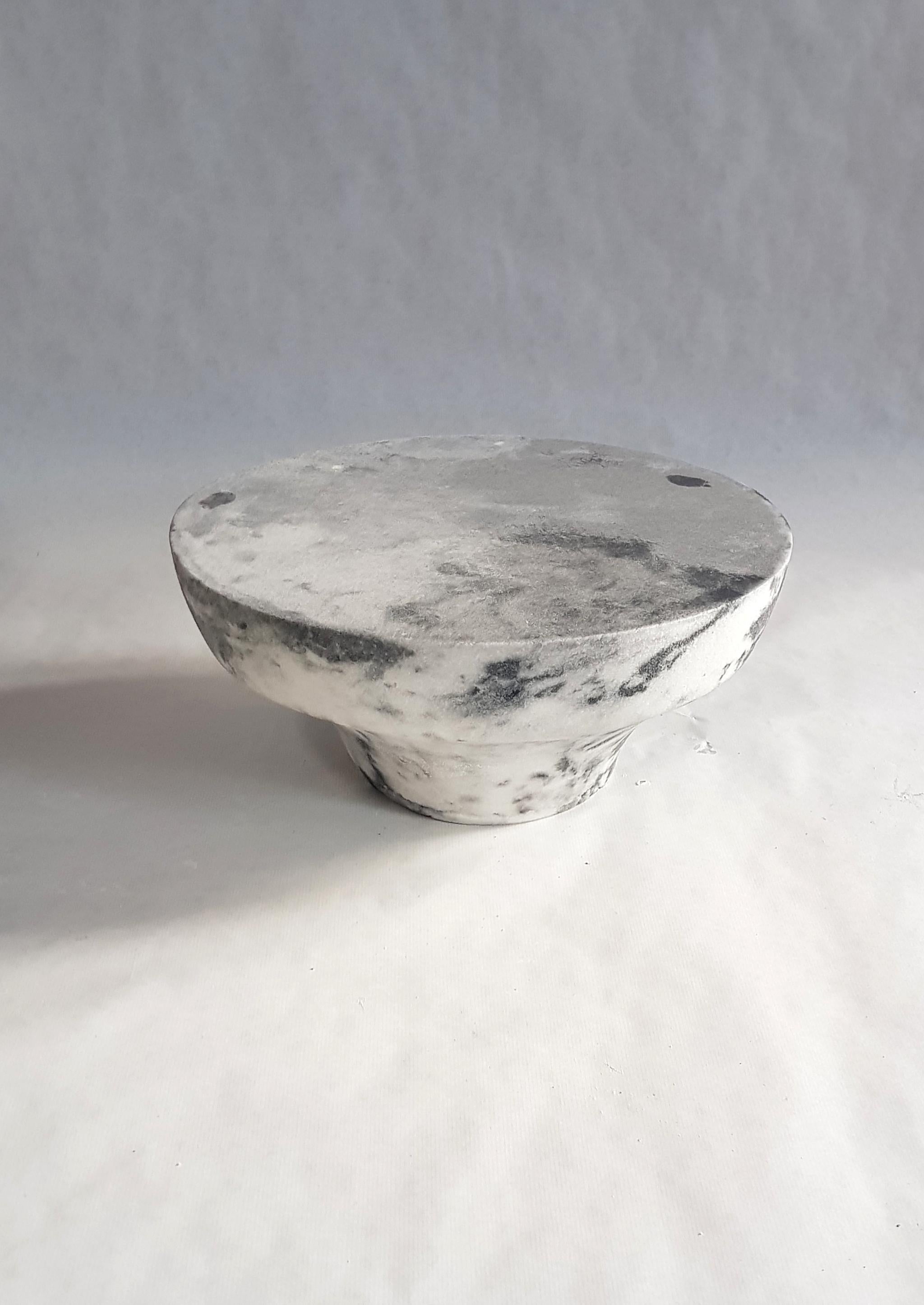 Composition Marble Salt Meditation Stool by Roxane Lahidji For Sale