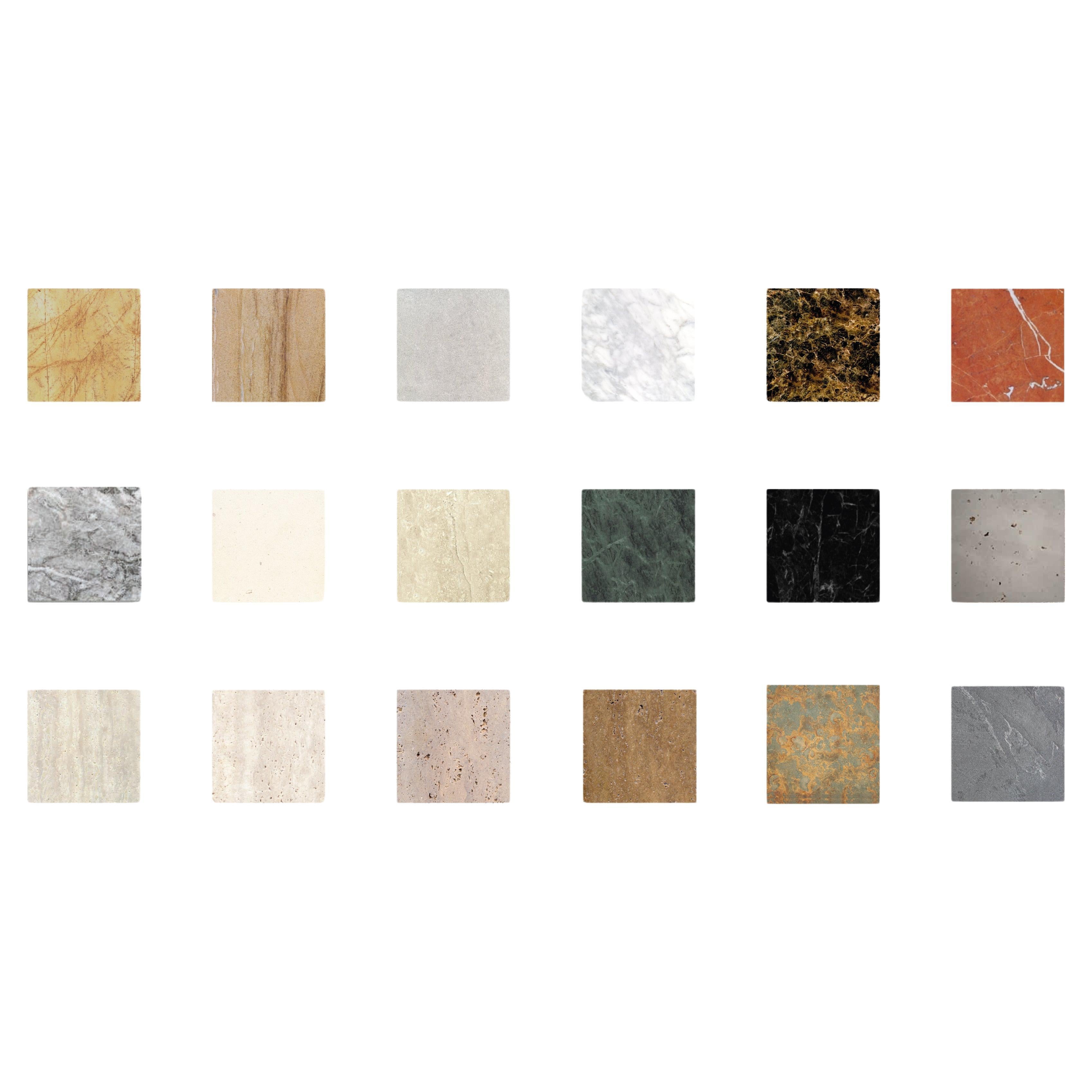 MARBLE SAMPLES-Poster aus 6 Mustern, aus verschiedenen Marmor- und Oberflächen auswählen im Angebot