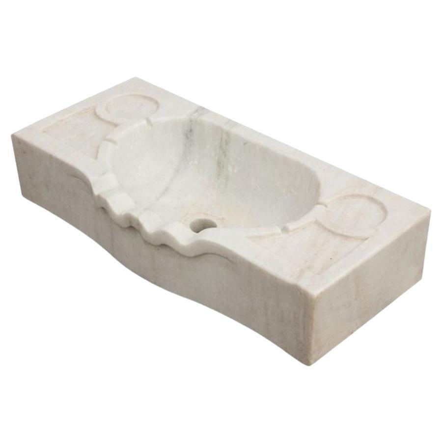 Marble Scalloped Sink Basin For Sale