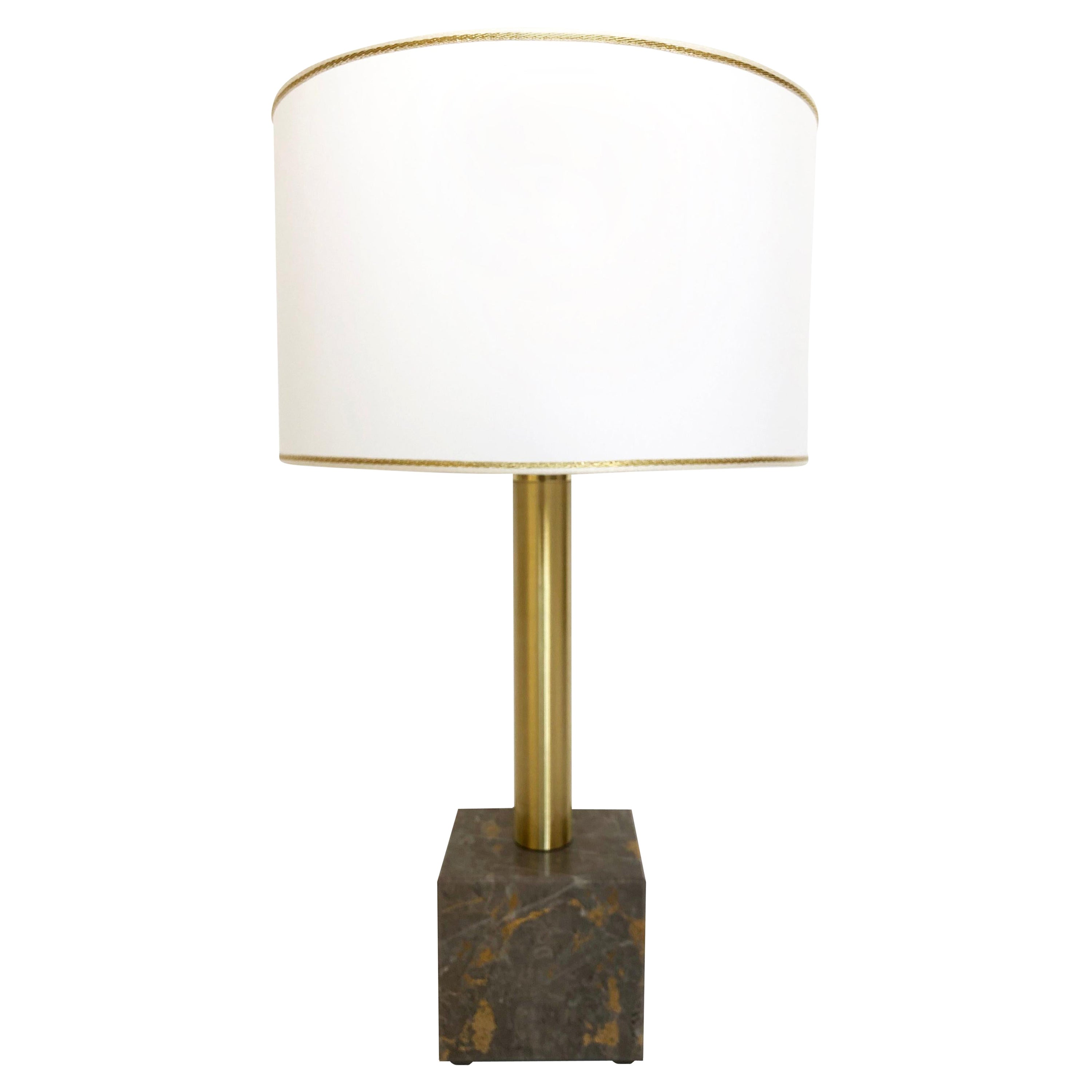 Marmor-Tischlampe mit Skulptur von Brajak Vitberg