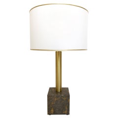 Marmor-Tischlampe mit Skulptur von Brajak Vitberg