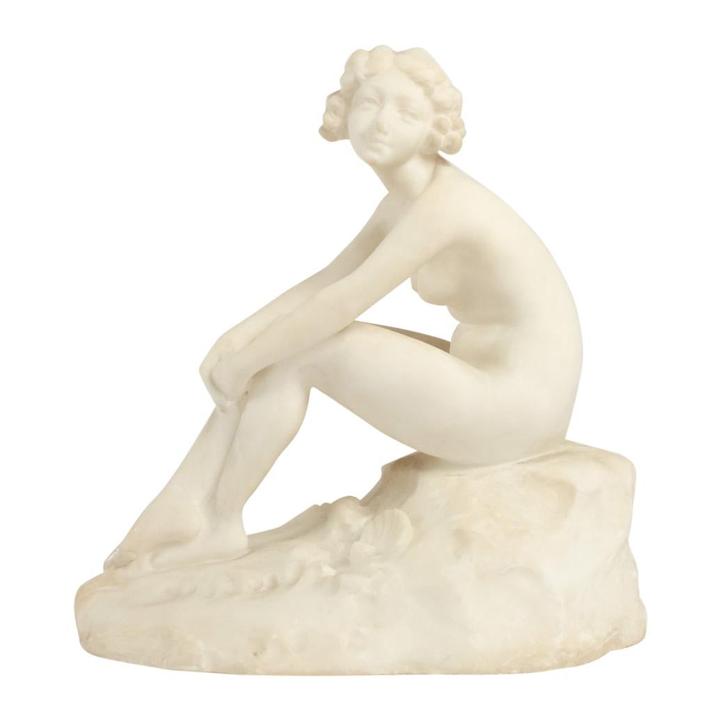 Marble Sculpture, 1900, Representing a Girl on a Rock