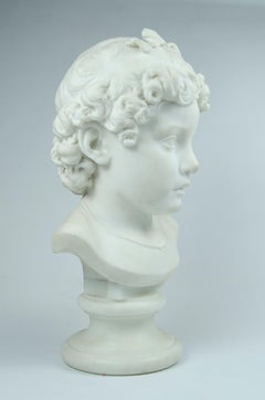 Marble Sculpture 'Bust of a Child' F. Gerth