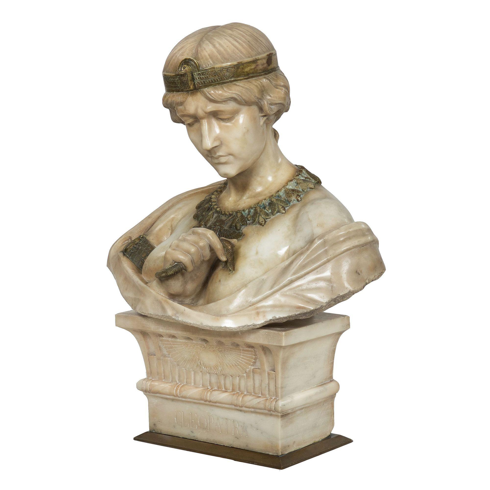 Marble Sculpture “Bust of Cleopatra” by Aristide Petrilli 9