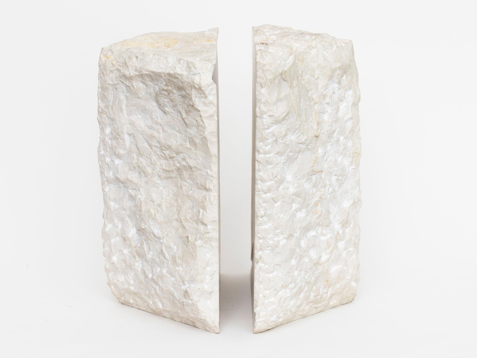Marble sculpture by Israeli-American artist Hanna Eshel (b. 1926). Hand carved in Carrara, Italy. Eshel is a multi-disciplinary artist best known for her work in carved marble, a skill she honed from 1972-1978 while living and practicing in Carrara,