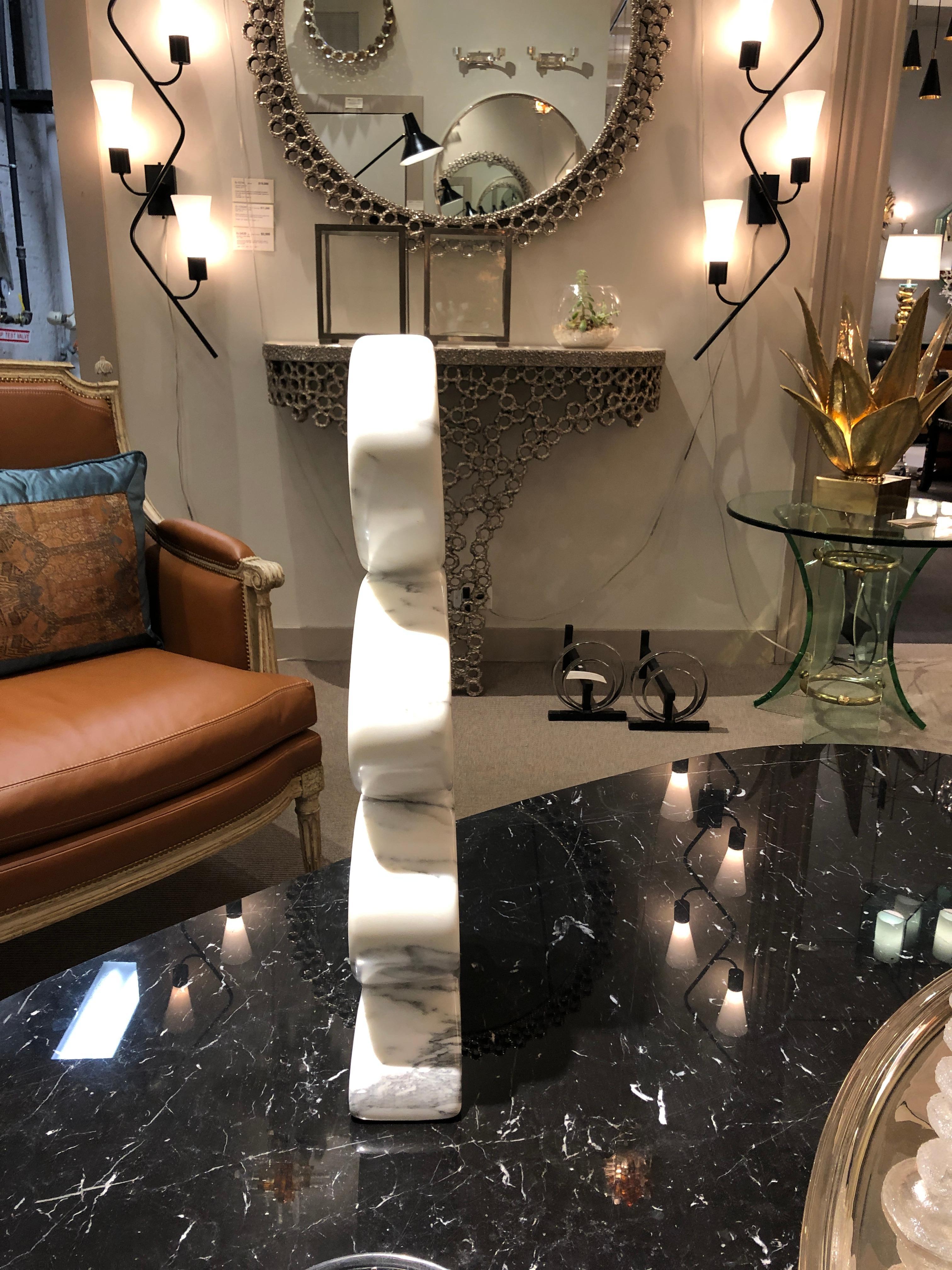 Carved Marble Sculpture by JF Bourdier, France, circa 2016