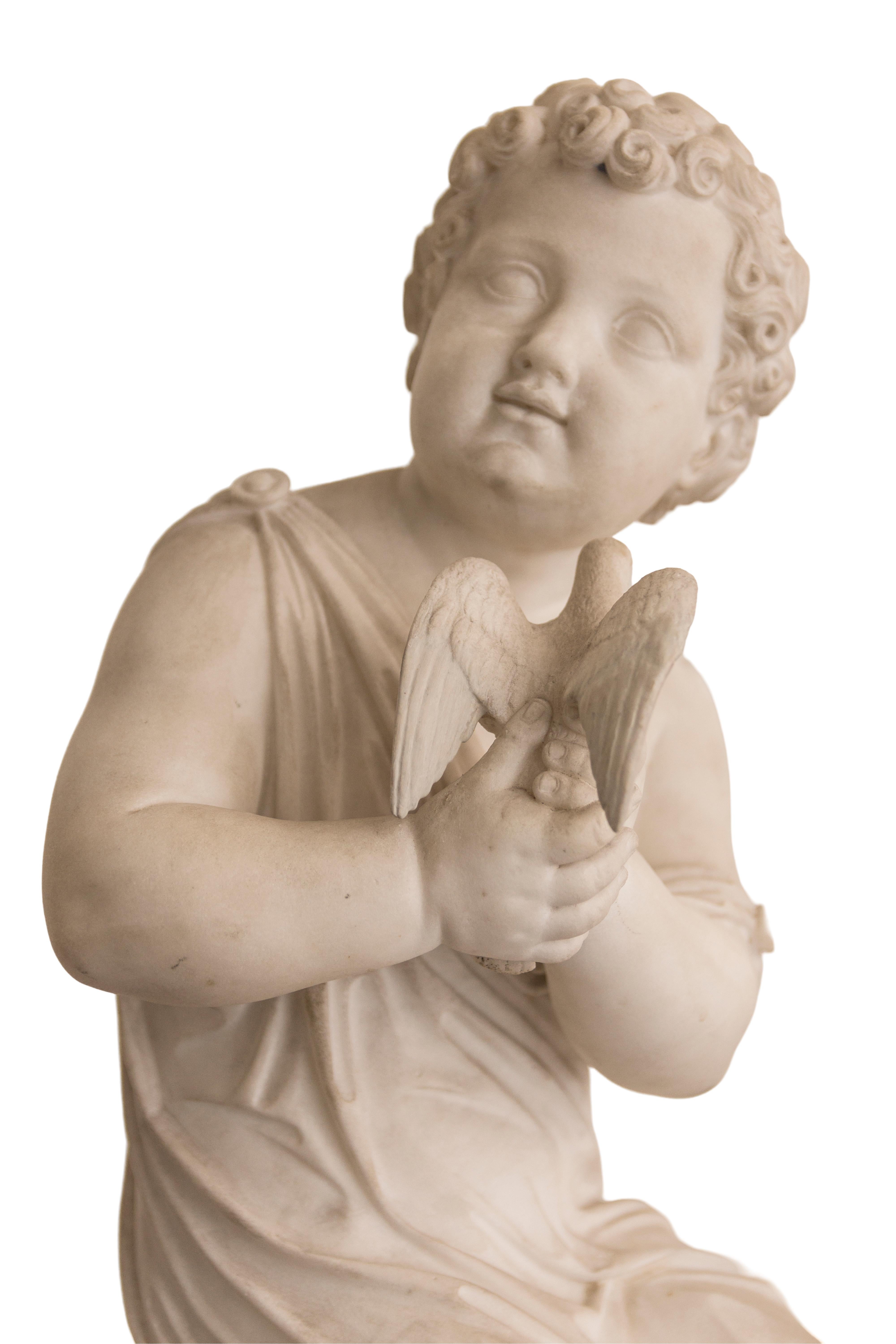 Milieu du XIXe siècle Sculpture en marbre de Joseph Gott