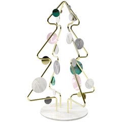 Marble Sculpture Christmas Tree Polished Brass Limited Edition