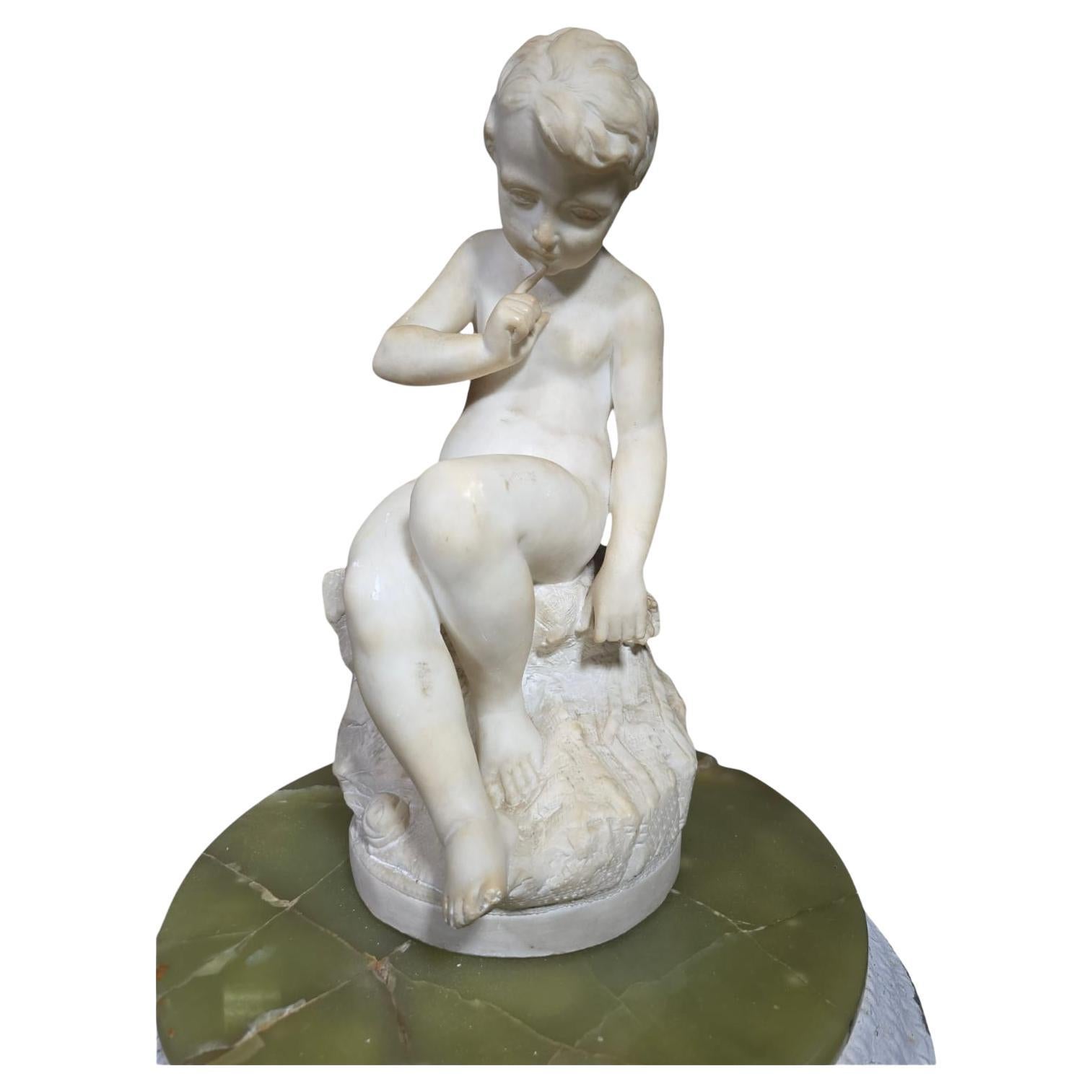 Escultura de mármol "Amor amenazador" según Etienne-Maurice Falconet (1716-1791)