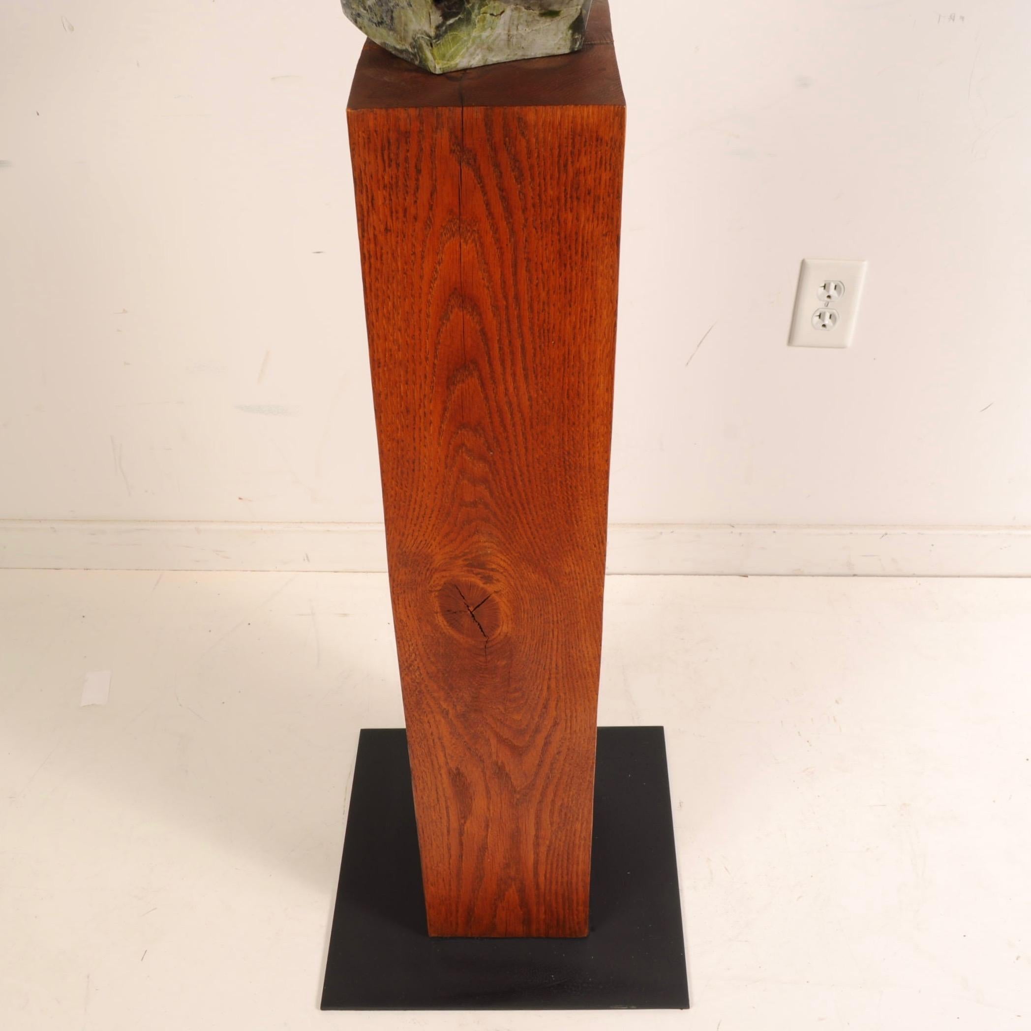 Marble Sculpture Mounted on Pedestal by Norma Flanagan 1