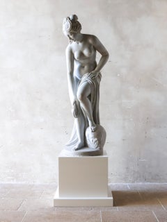 Marble sculpture of a bathing woman after Christophe-Gabriel Allegrain, ca 1920