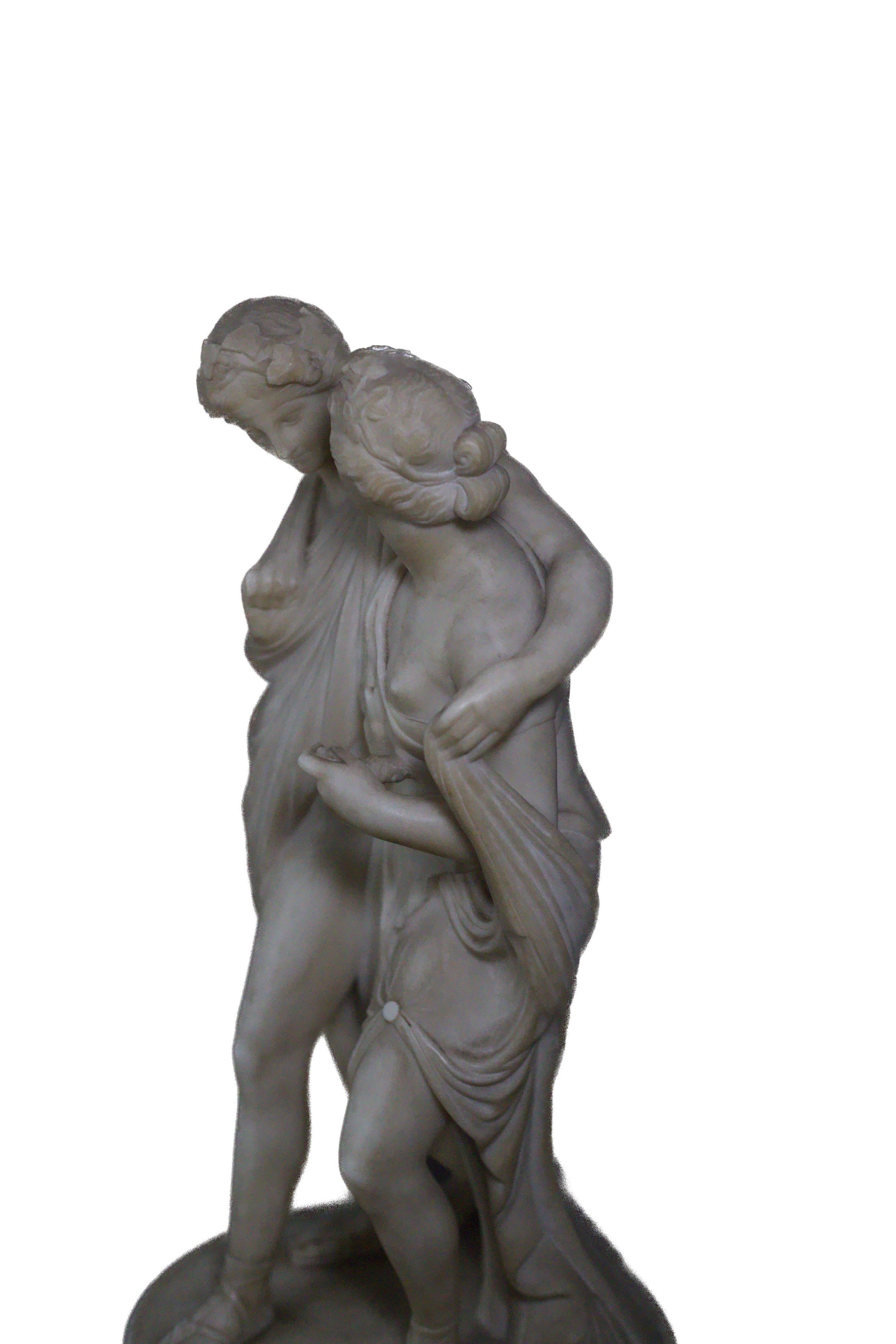 Scultura in marmo di una coppia firmata Rayneval in vendita 6