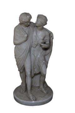 Marble Sculpture of a Couple Signed Rayneval