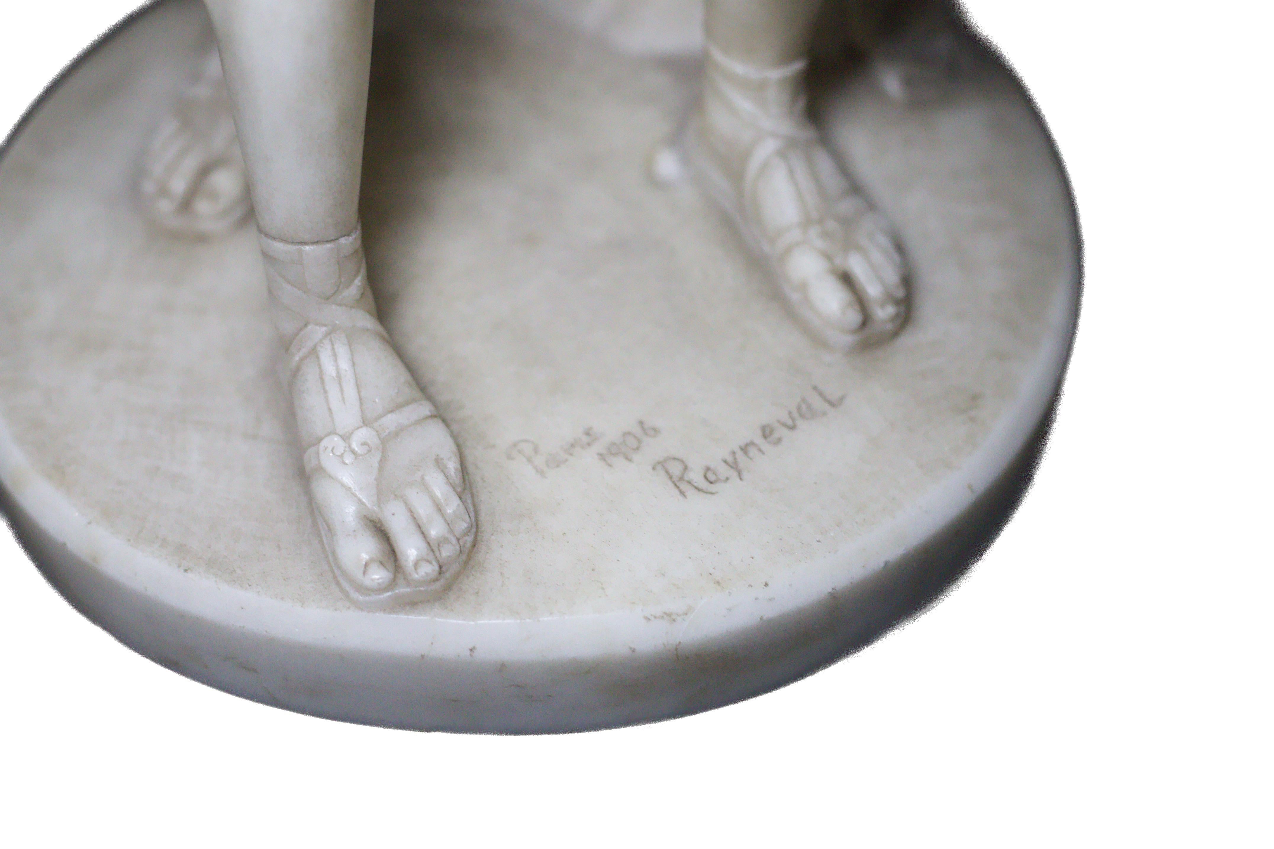 XIX secolo Scultura in marmo di una coppia firmata Rayneval in vendita