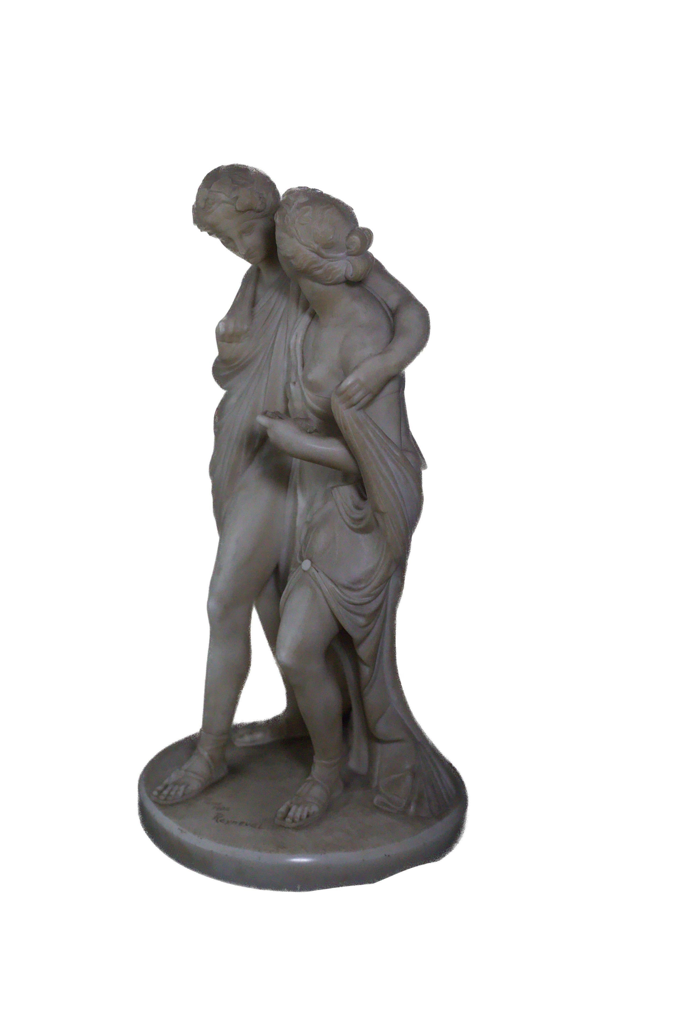 Scultura in marmo di una coppia firmata Rayneval in vendita 3