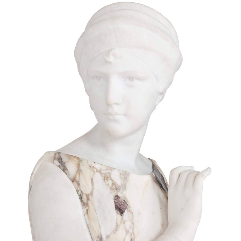 Marble Sculpture of a Female Figure, Emblematic of Autumn For Sale at