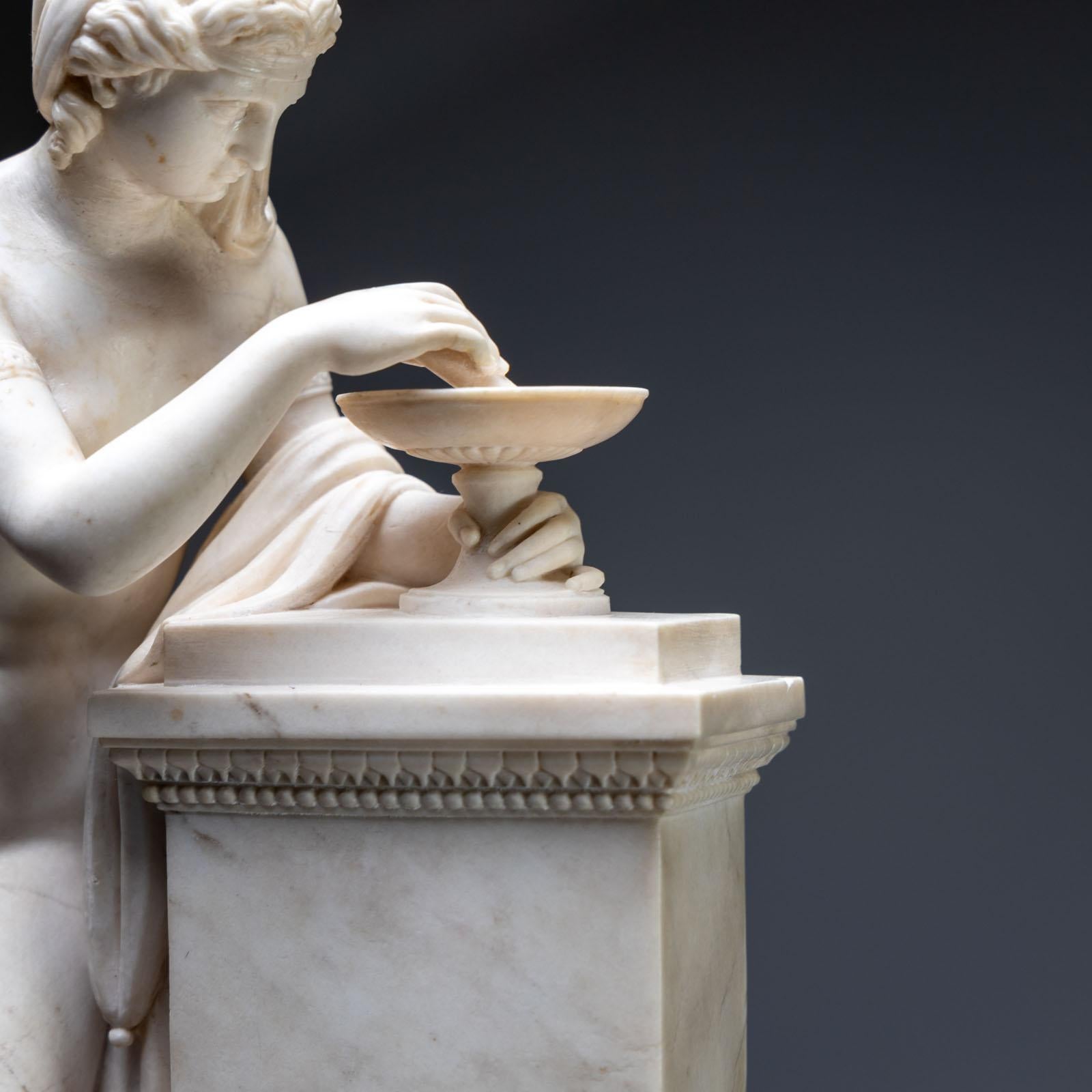 Sculpture en marbre représentant une nymphe, 19e siècle Bon état - En vente à Greding, DE