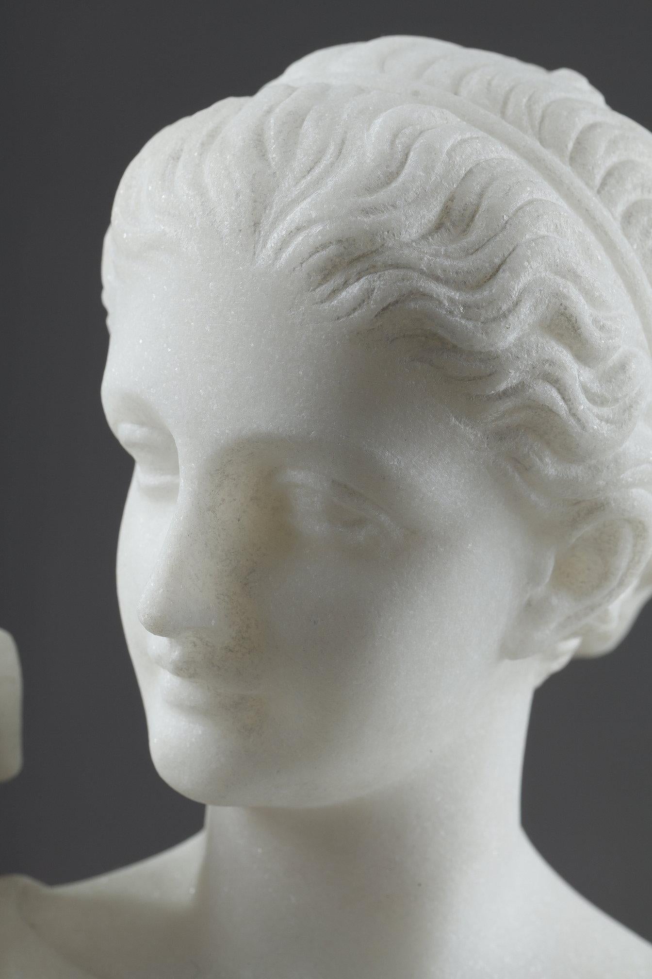 Marble Sculpture of Diane de Gabies, signed Pugi For Sale 8