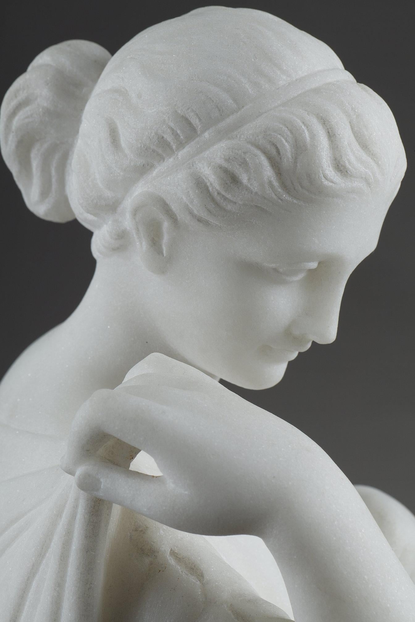 Marble Sculpture of Diane de Gabies, signed Pugi For Sale 11