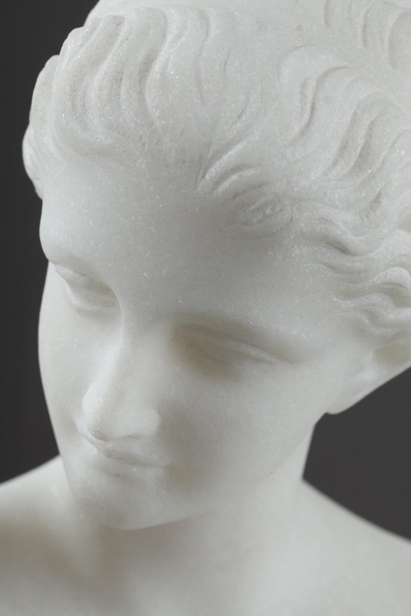 Marble Sculpture of Diane de Gabies, signed Pugi 13