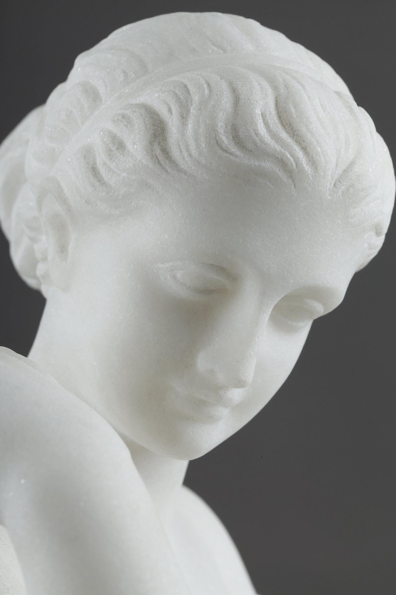 Marble Sculpture of Diane de Gabies, signed Pugi For Sale 14