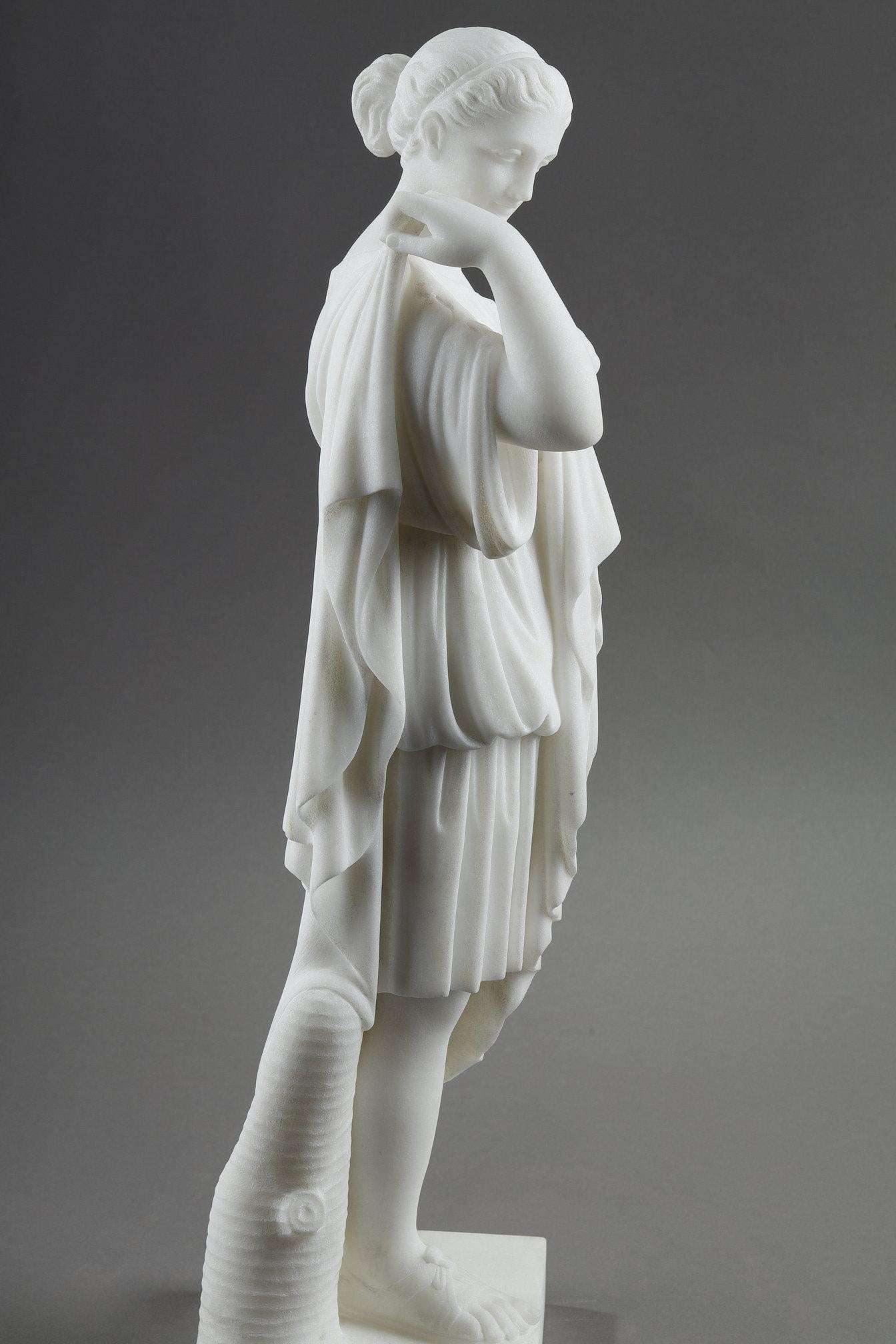 Marble Sculpture of Diane de Gabies, signed Pugi For Sale 2