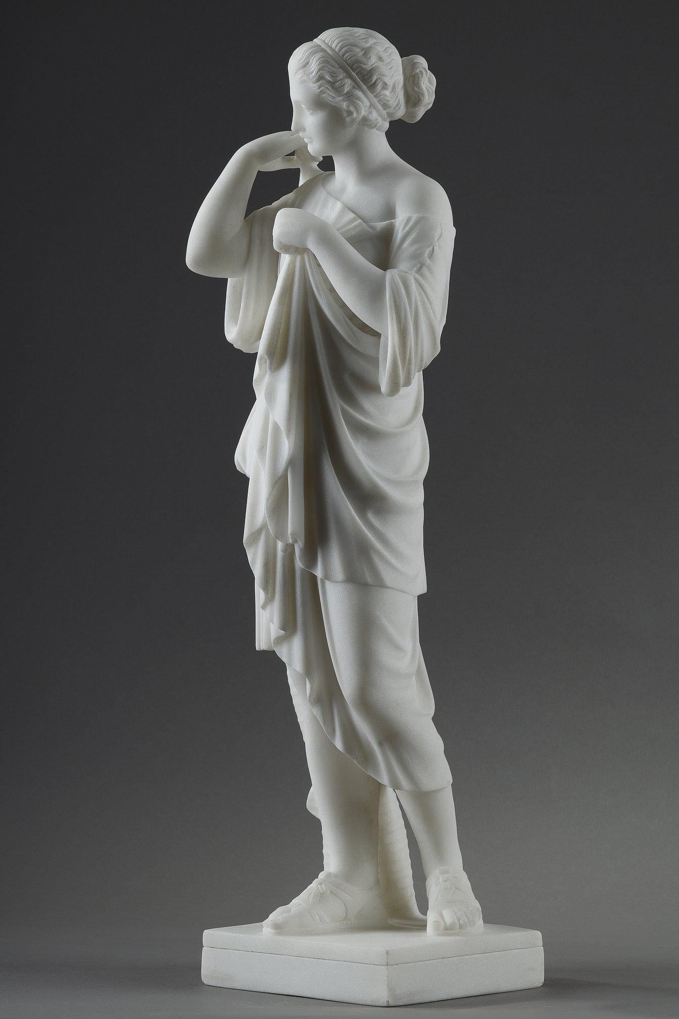 Sculpture en marbre de Diane de Gabies, signée Pugi en vente 3