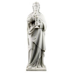 Marble Sculpture of Saint John the Evangelist, France, 19th Century
