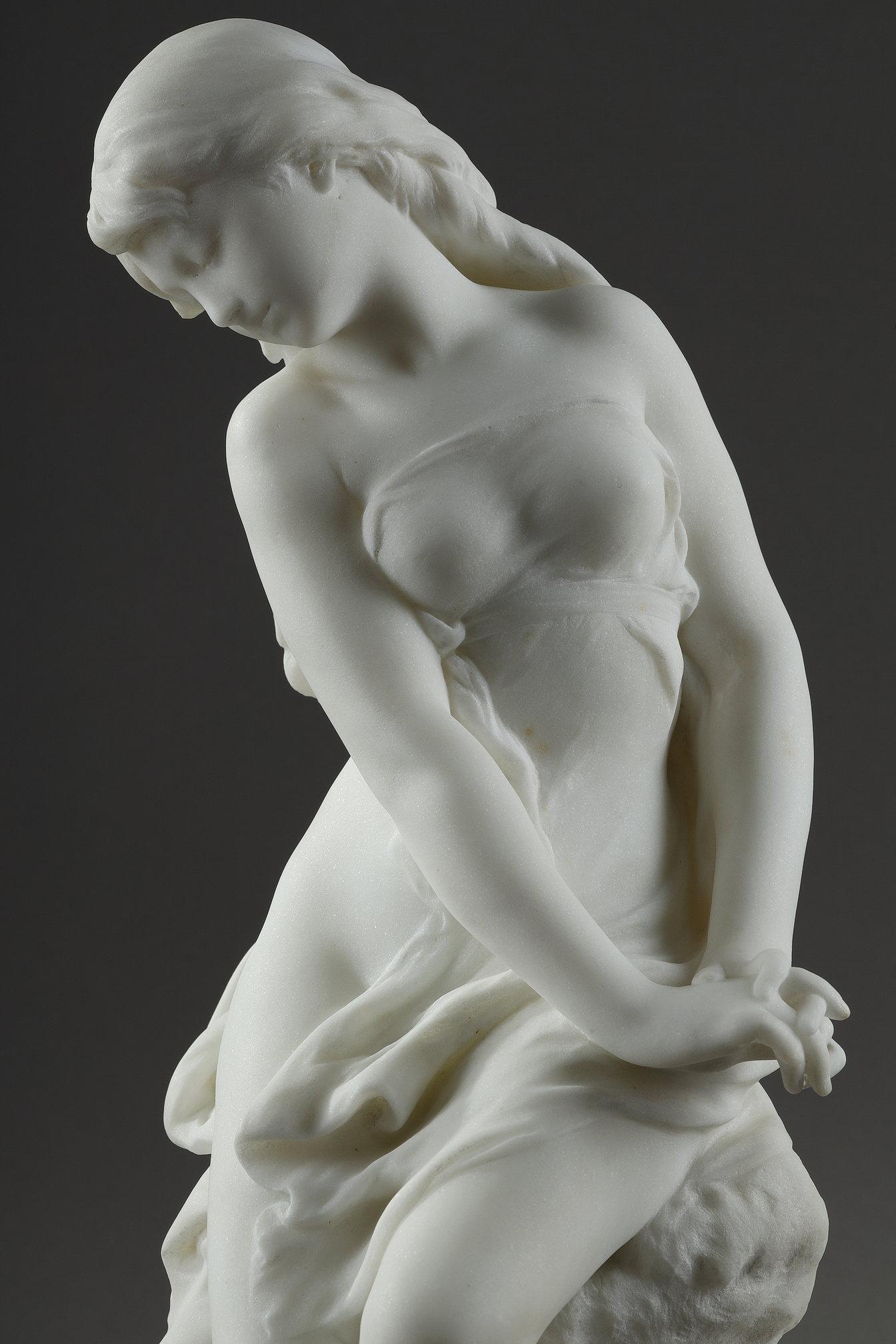 Marmorskulptur von Venus und Amor aus Marmor von Mathurin Moreau im Angebot 7