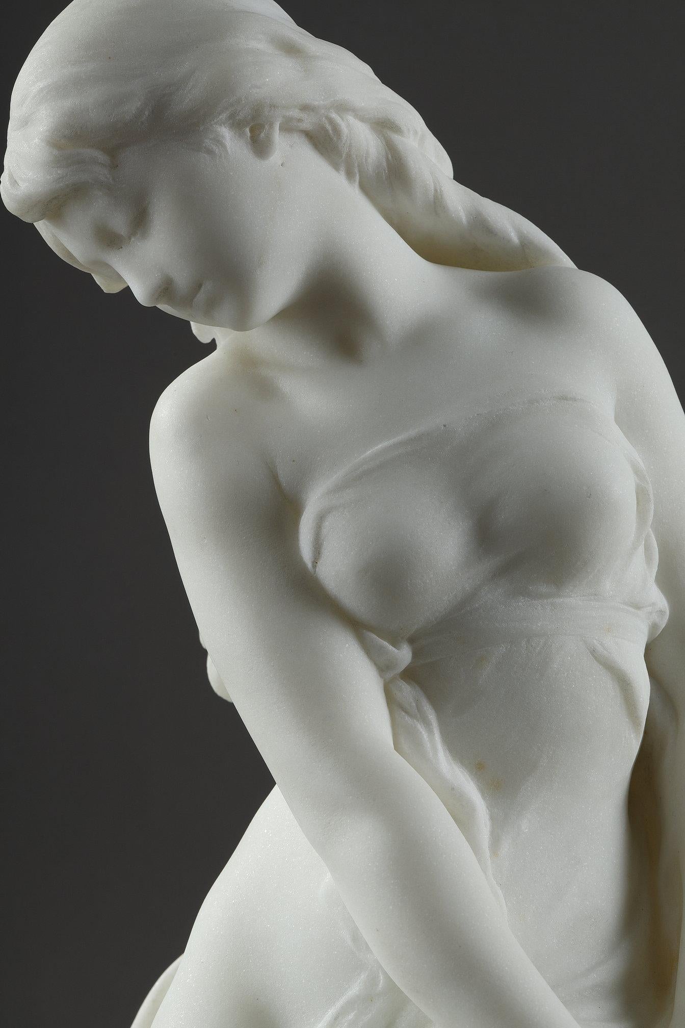 Marmorskulptur von Venus und Amor aus Marmor von Mathurin Moreau im Angebot 8