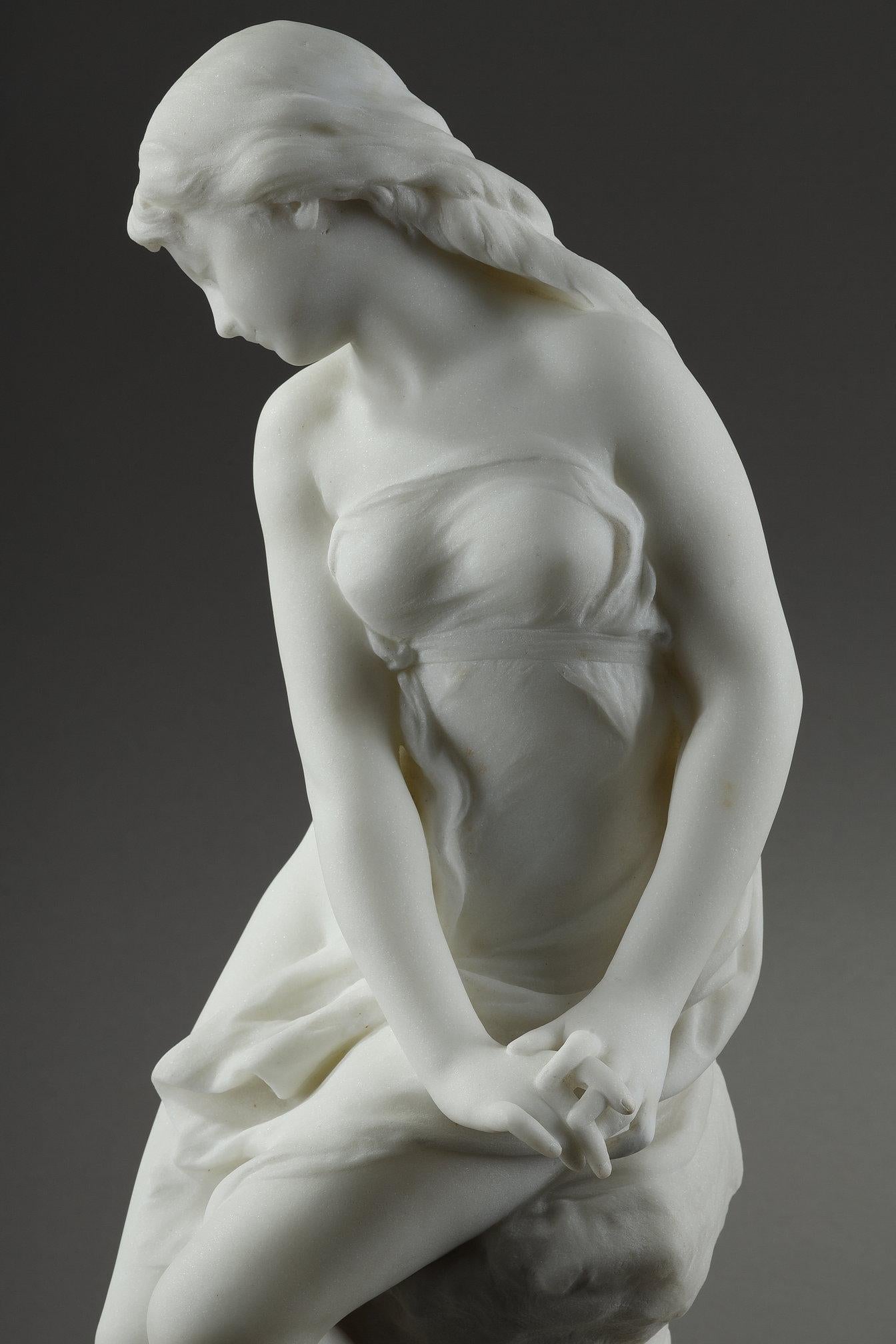 Marble Sculpture of Venus & Cupid by Mathurin Moreau 9