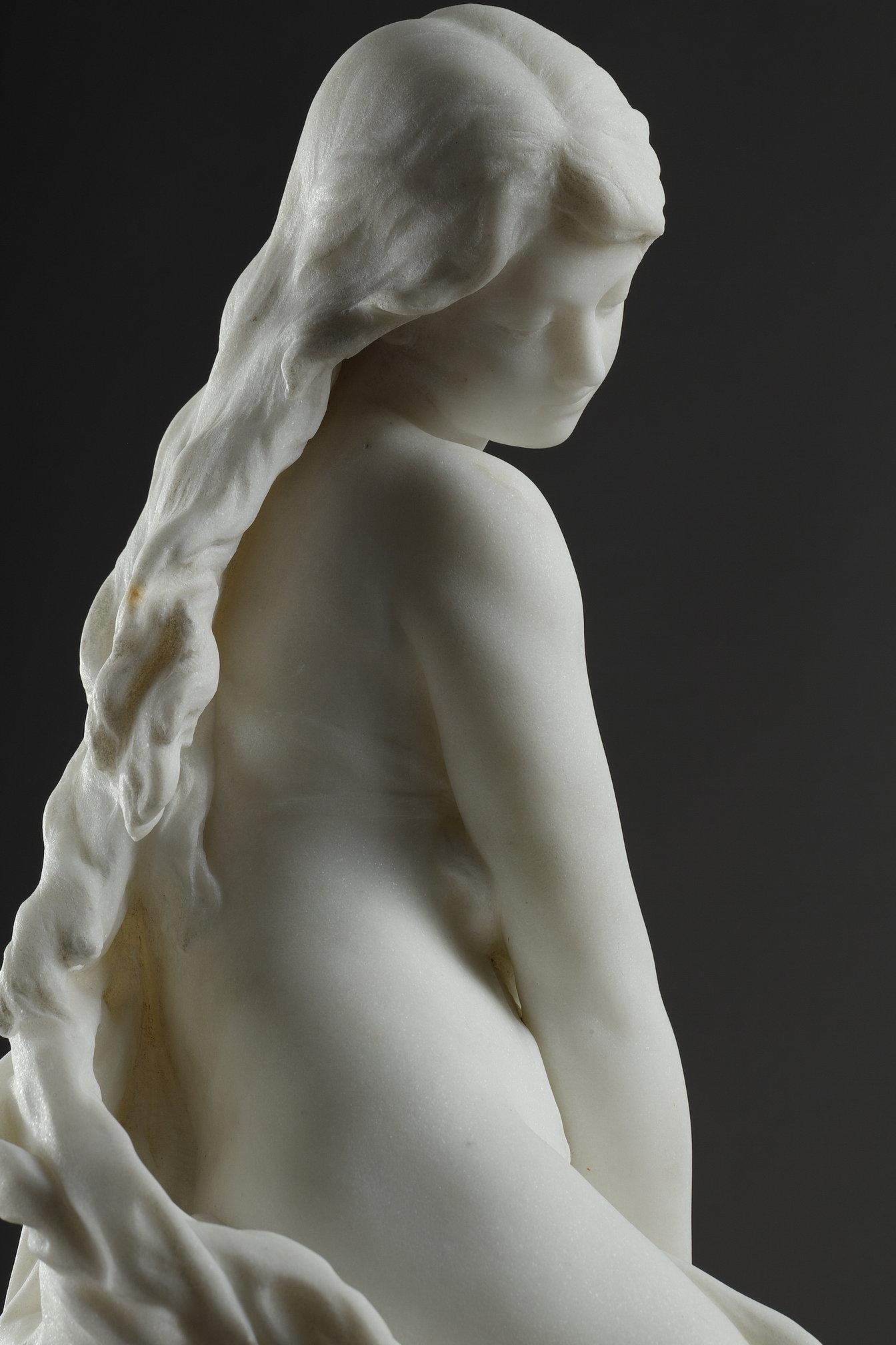 Marmorskulptur von Venus und Amor aus Marmor von Mathurin Moreau im Angebot 11