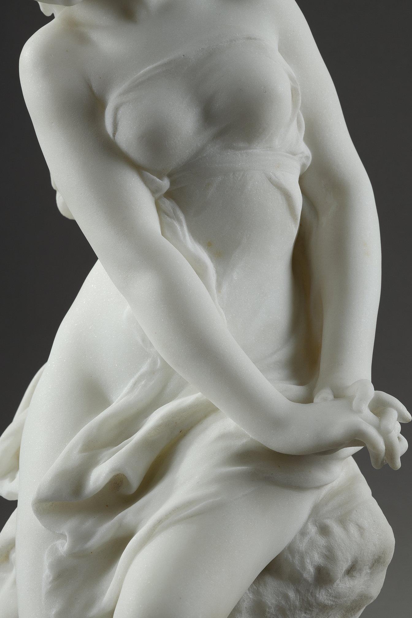 Marble Sculpture of Venus & Cupid by Mathurin Moreau For Sale 13