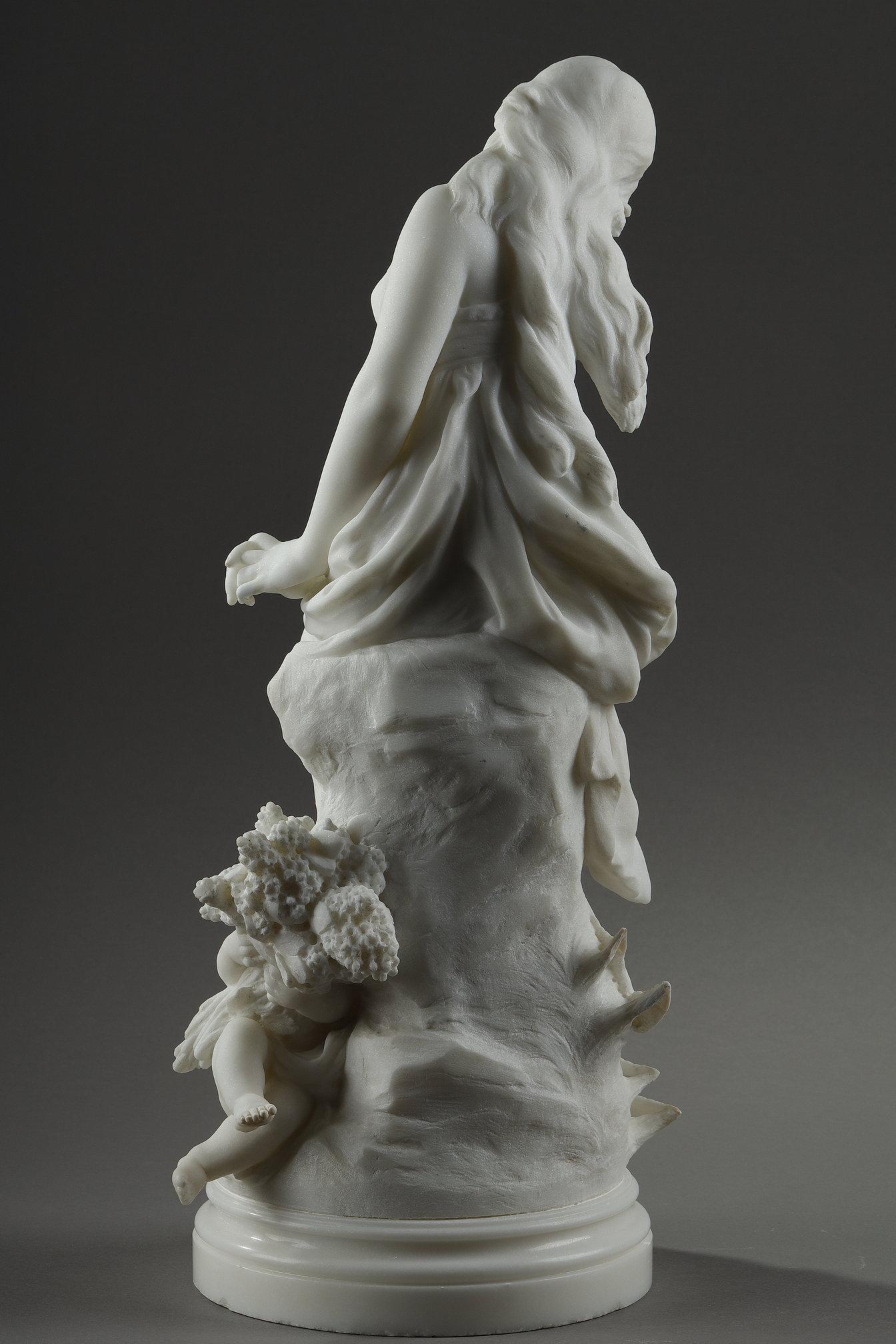 Marmorskulptur von Venus und Amor aus Marmor von Mathurin Moreau im Angebot 2