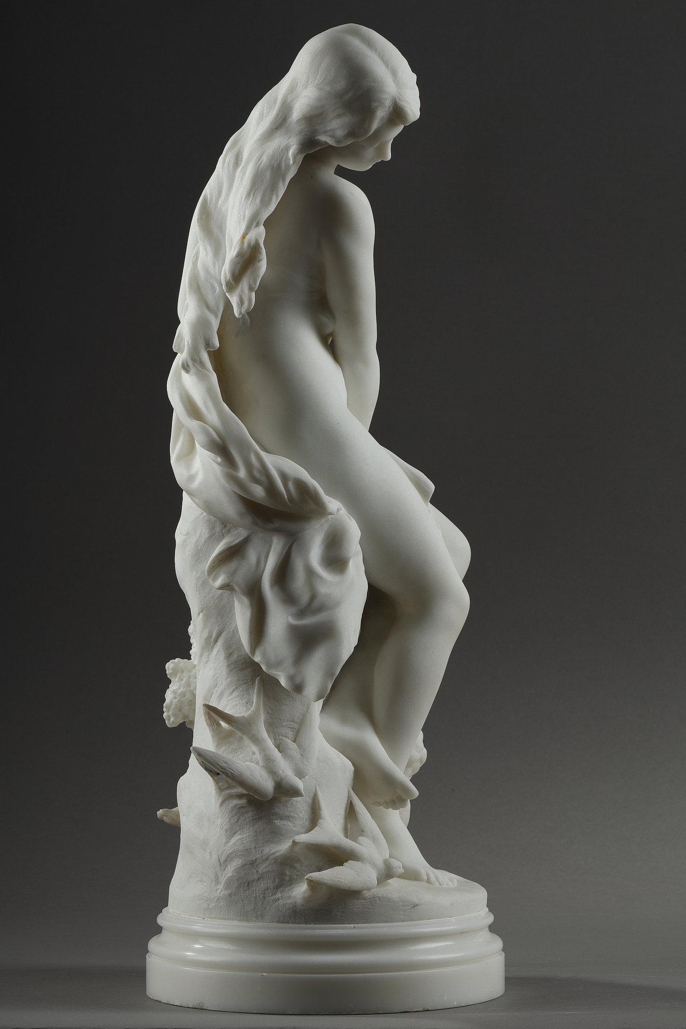 Marble Sculpture of Venus & Cupid by Mathurin Moreau For Sale 4