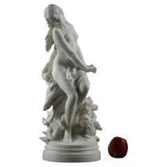 Marmorskulptur von Venus und Amor aus Marmor von Mathurin Moreau