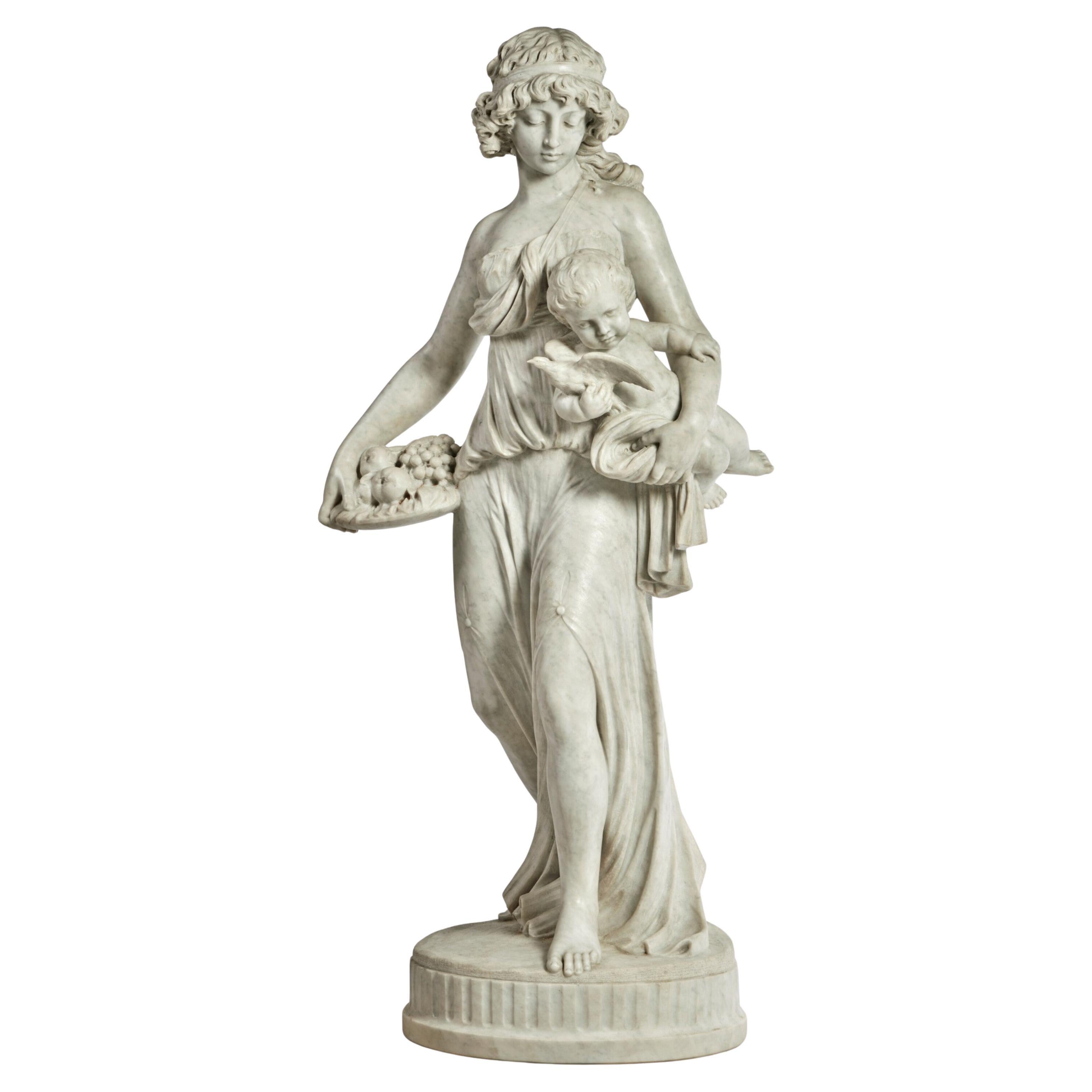 Marble Sculpture Signed Clodion, French 19th Century