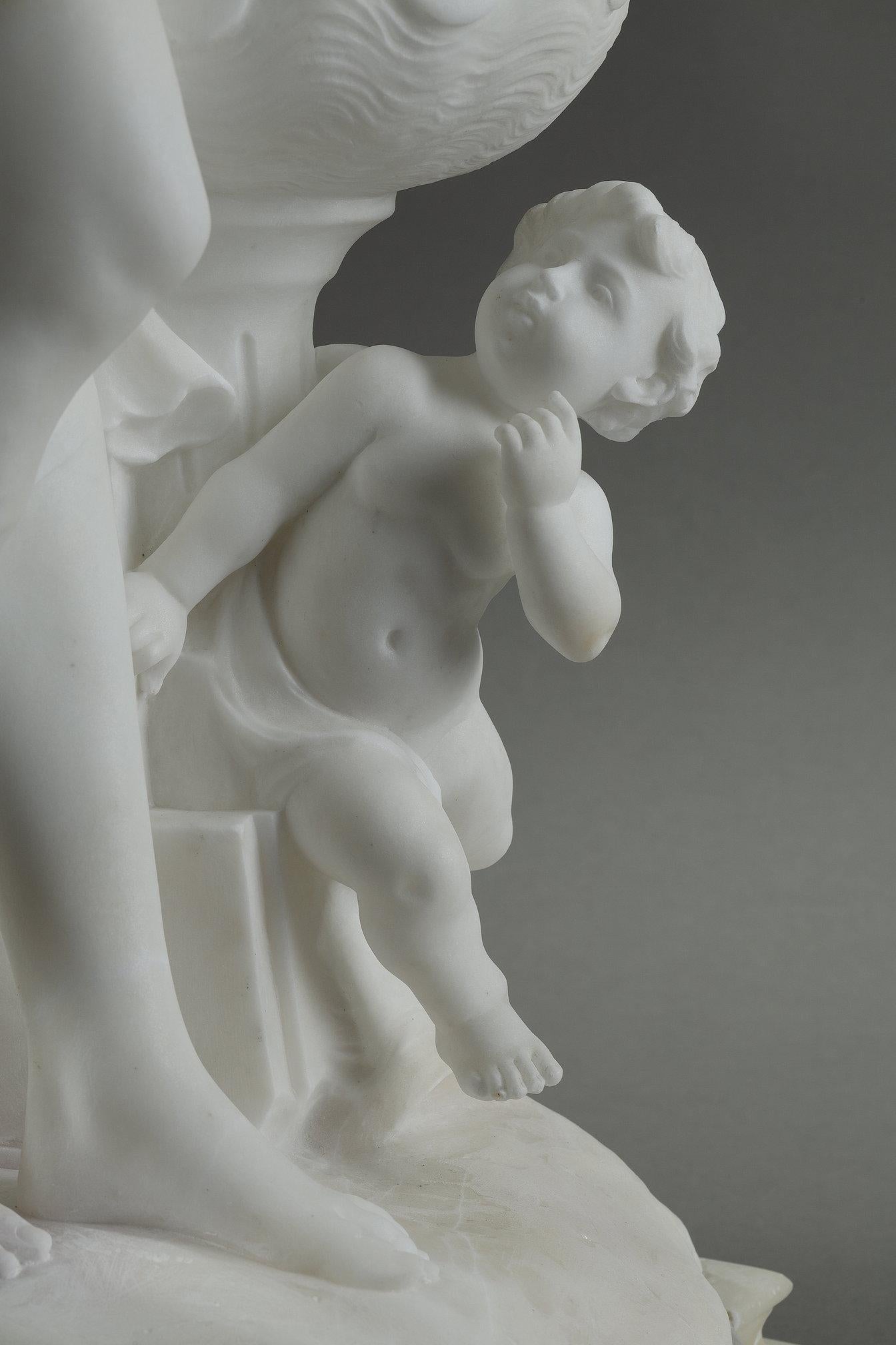 Marble sculpture signed Mathurin Moreau, 