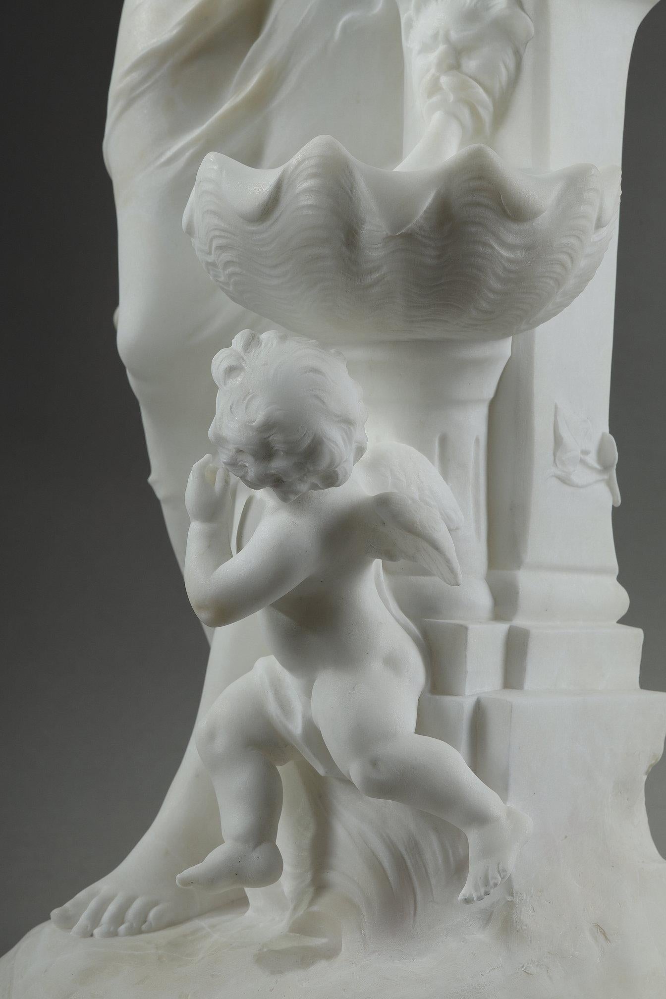 Marble sculpture signed Mathurin Moreau, 