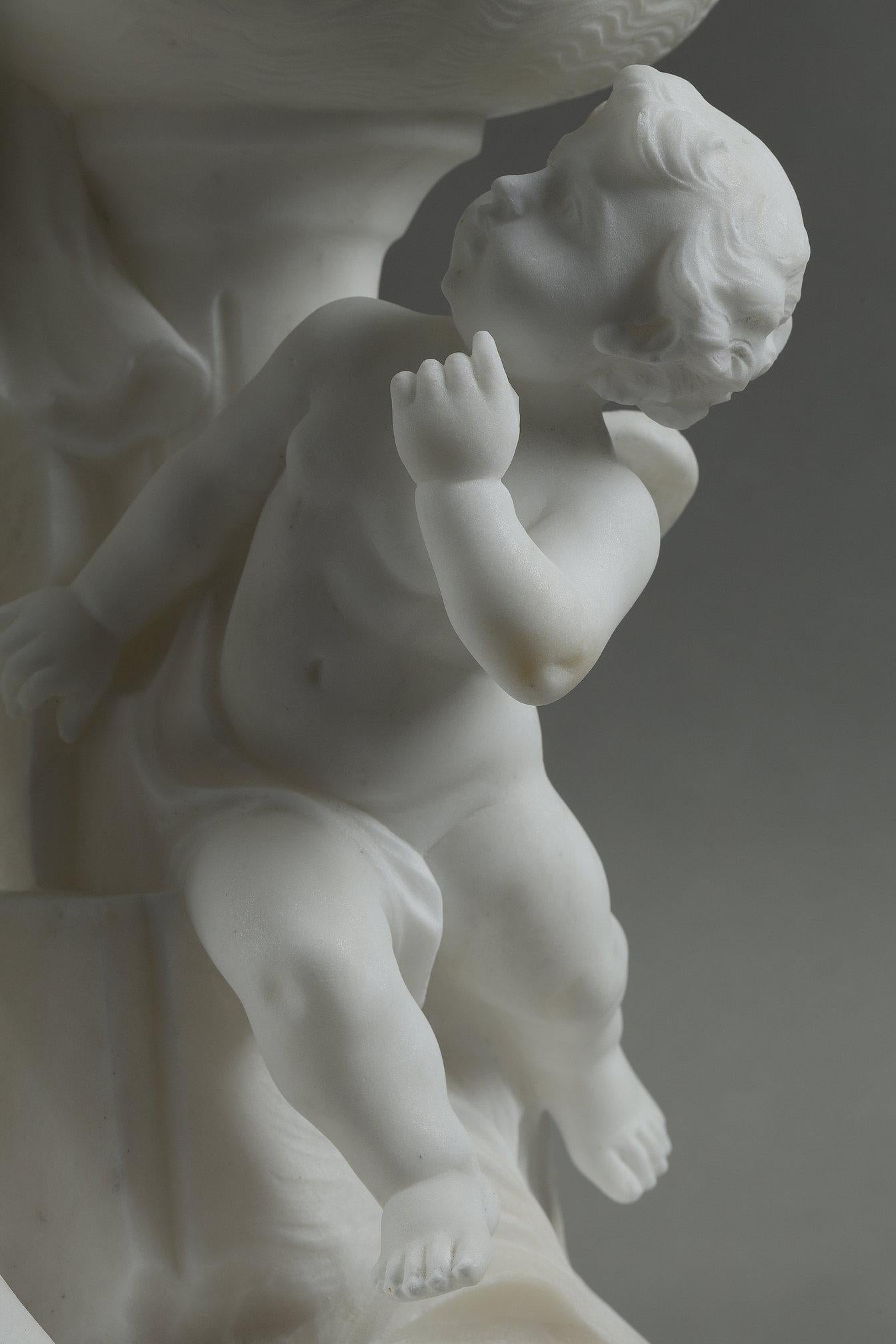 Marble sculpture signed Mathurin Moreau, 